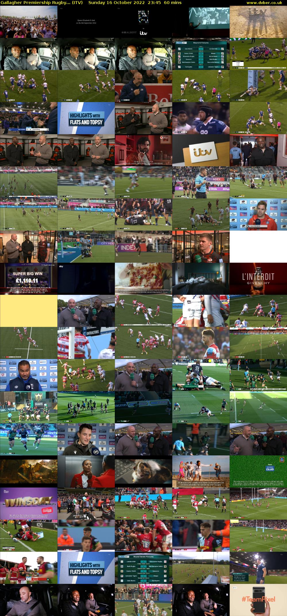 Gallagher Premiership Rugby... (ITV) Sunday 16 October 2022 23:45 - 00:45