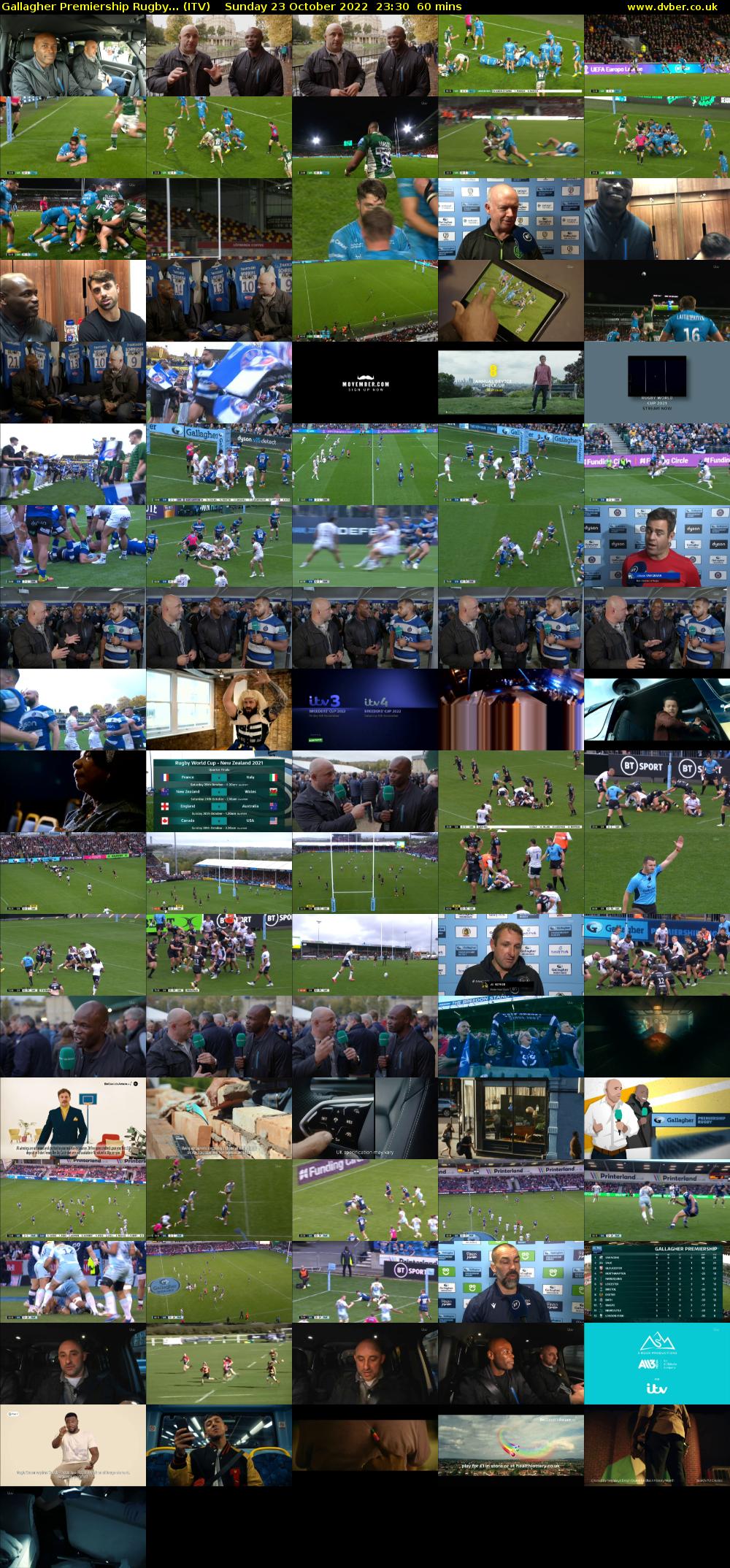 Gallagher Premiership Rugby... (ITV) Sunday 23 October 2022 23:30 - 00:30