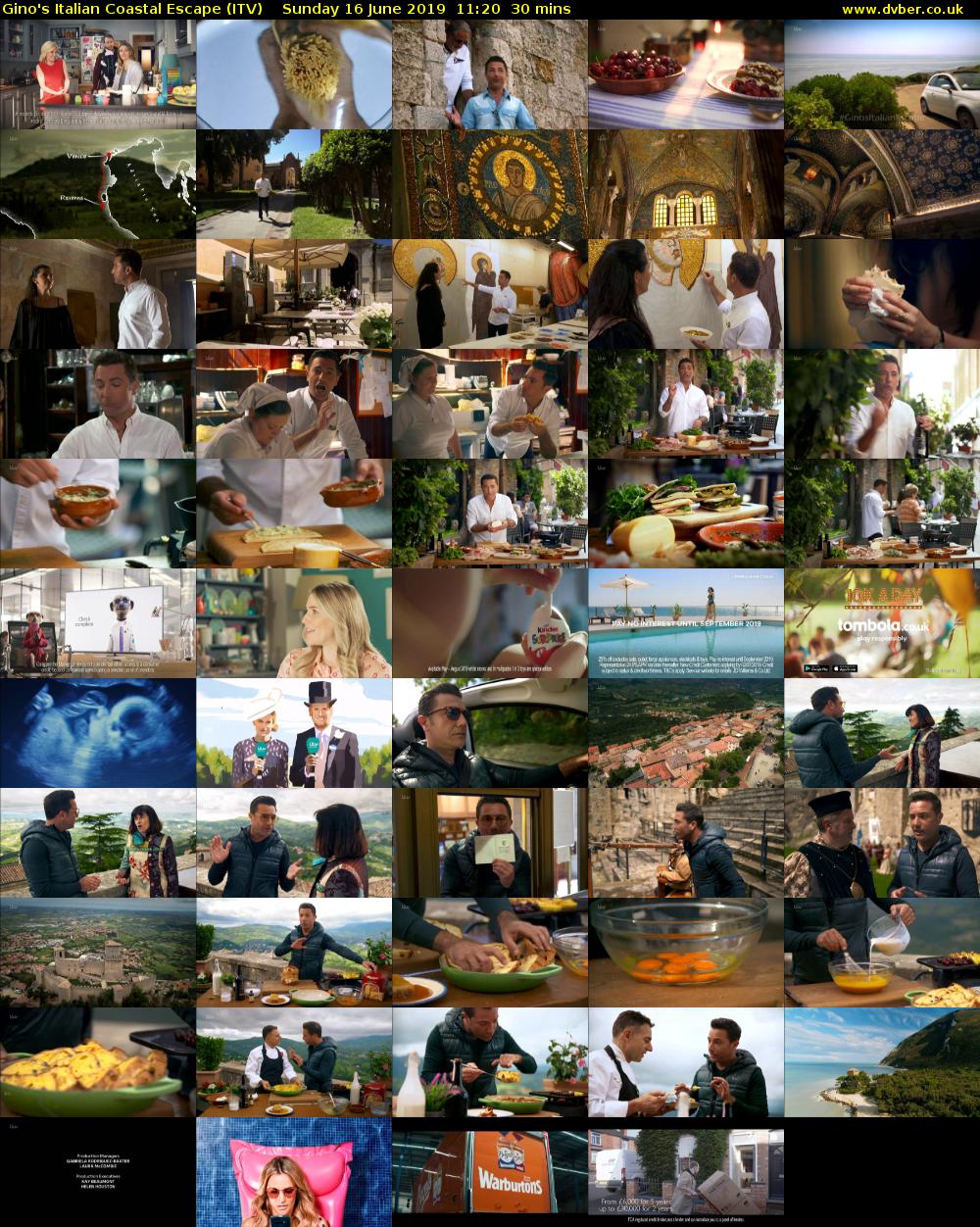 Gino's Italian Coastal Escape (ITV) Sunday 16 June 2019 11:20 - 11:50