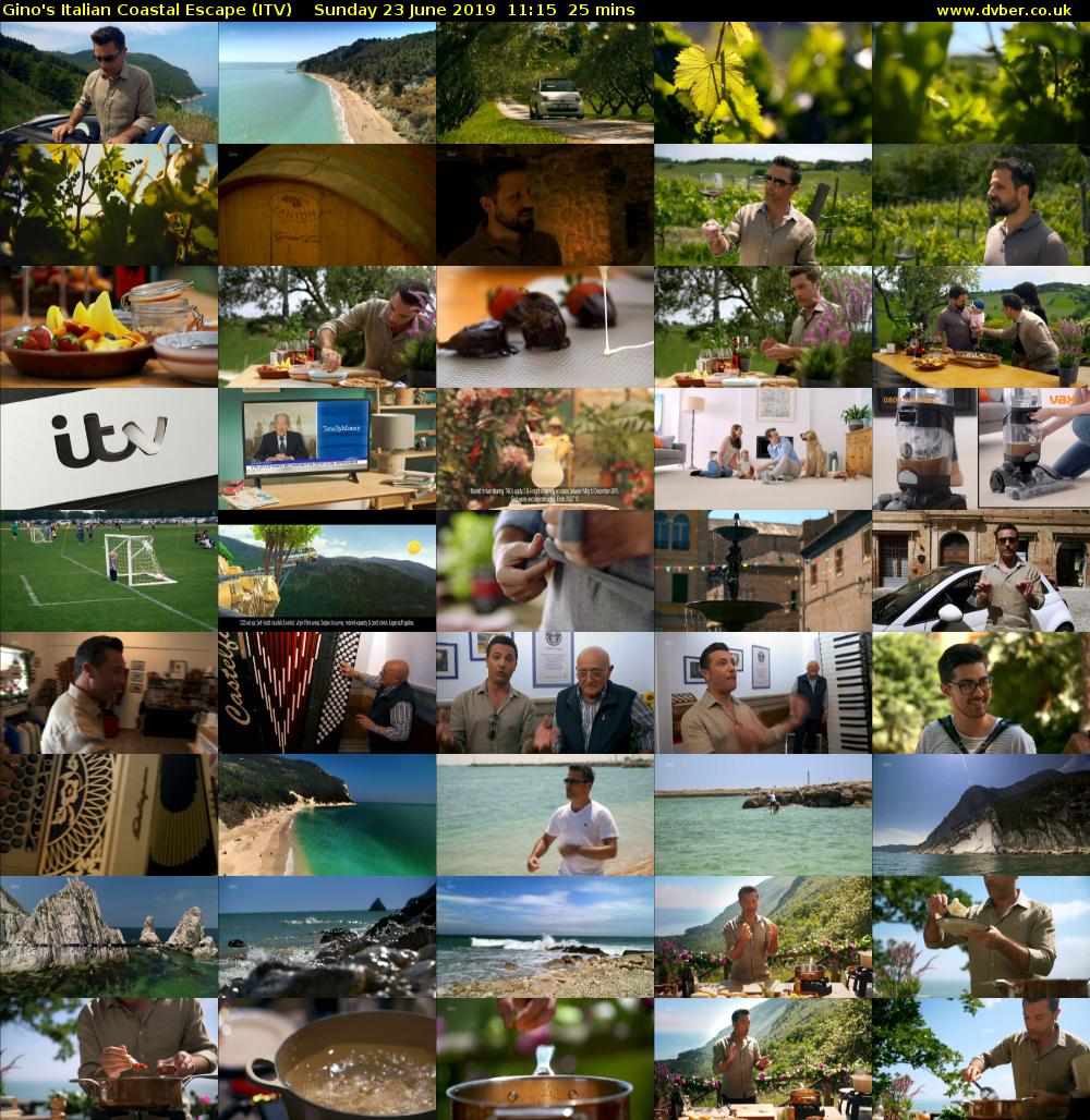 Gino's Italian Coastal Escape (ITV) Sunday 23 June 2019 11:15 - 11:40