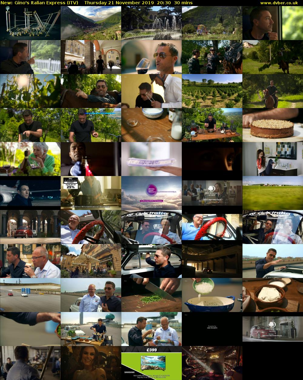 Gino's Italian Express (ITV) Thursday 21 November 2019 20:30 - 21:00