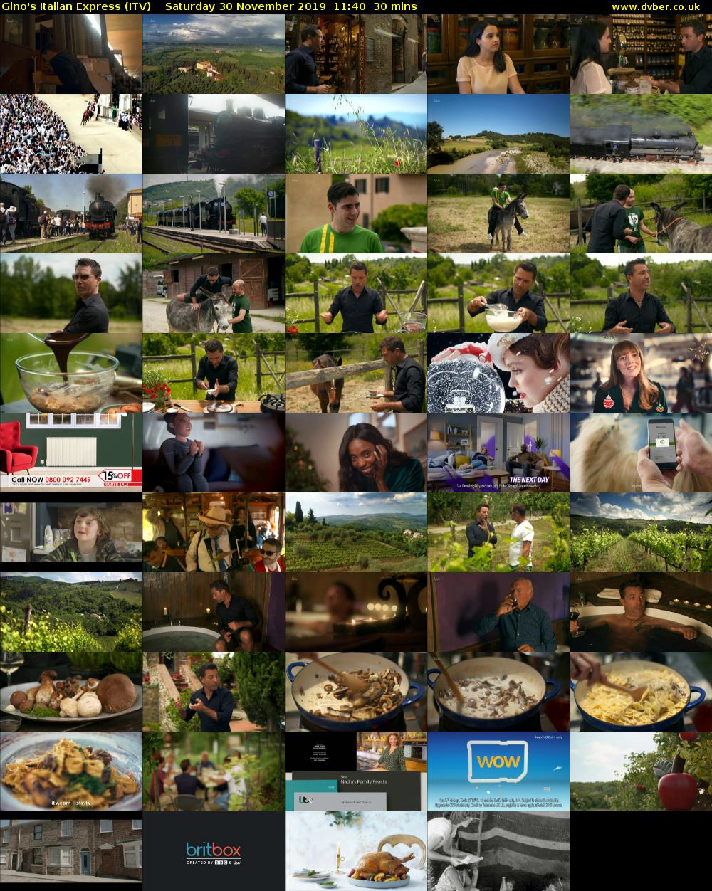 Gino's Italian Express (ITV) Saturday 30 November 2019 11:40 - 12:10