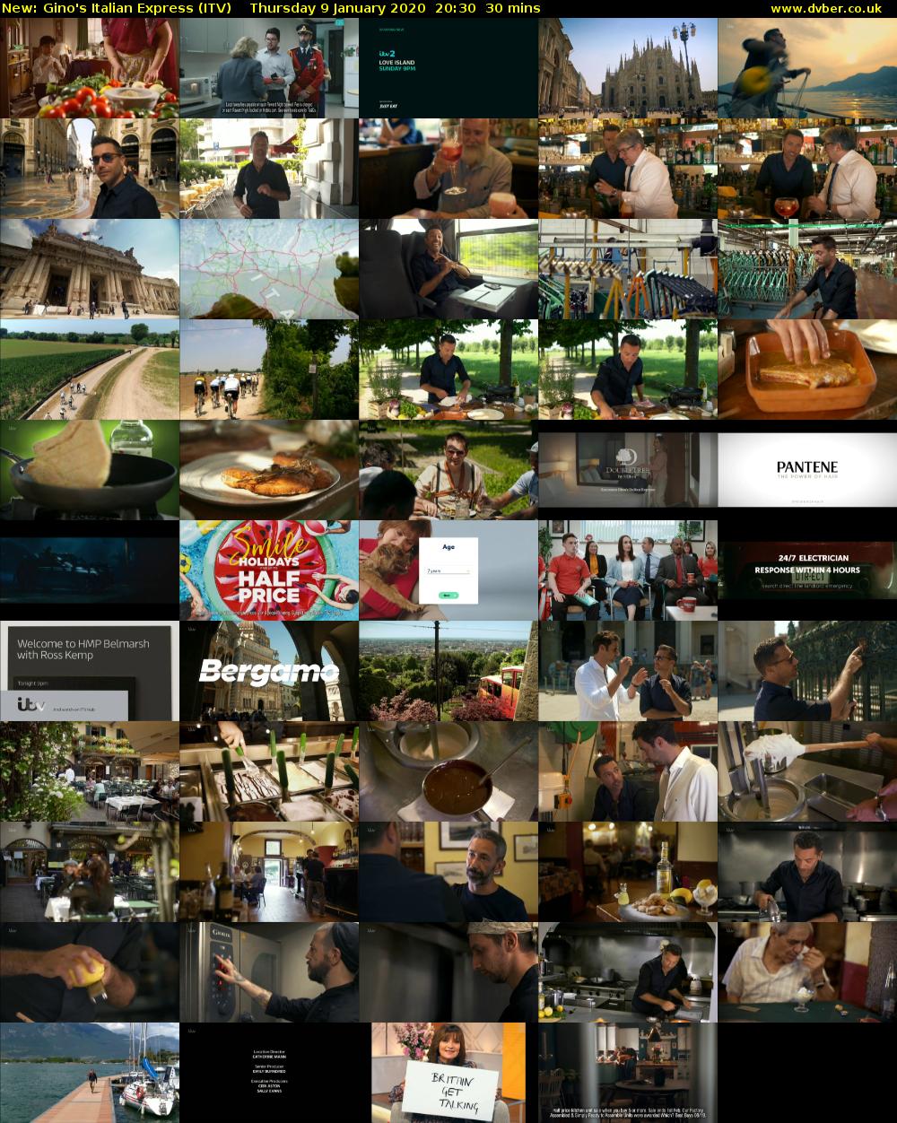 Gino's Italian Express (ITV) Thursday 9 January 2020 20:30 - 21:00
