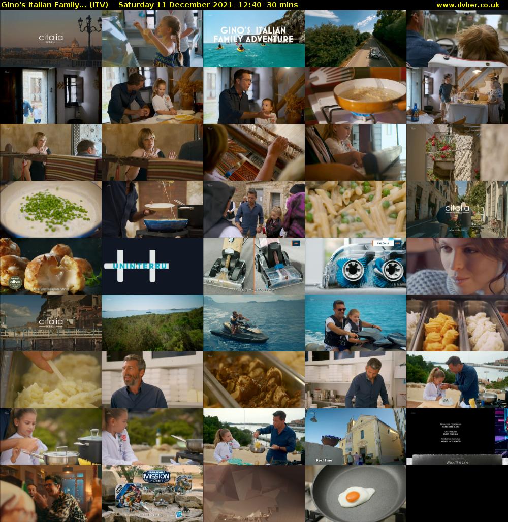 Gino's Italian Family... (ITV) Saturday 11 December 2021 12:40 - 13:10