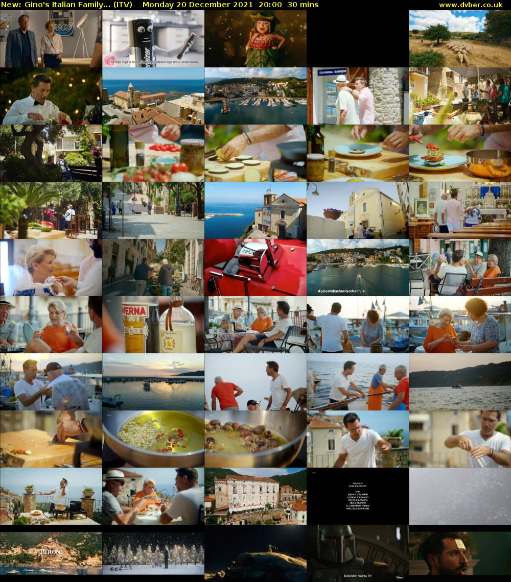 Gino's Italian Family... (ITV) Monday 20 December 2021 20:00 - 20:30