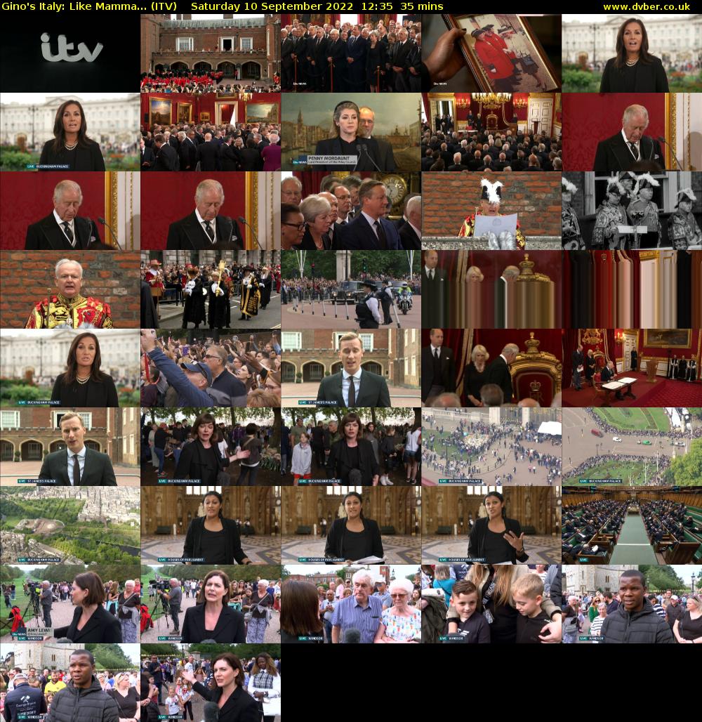 Gino's Italy: Like Mamma... (ITV) Saturday 10 September 2022 12:35 - 13:10