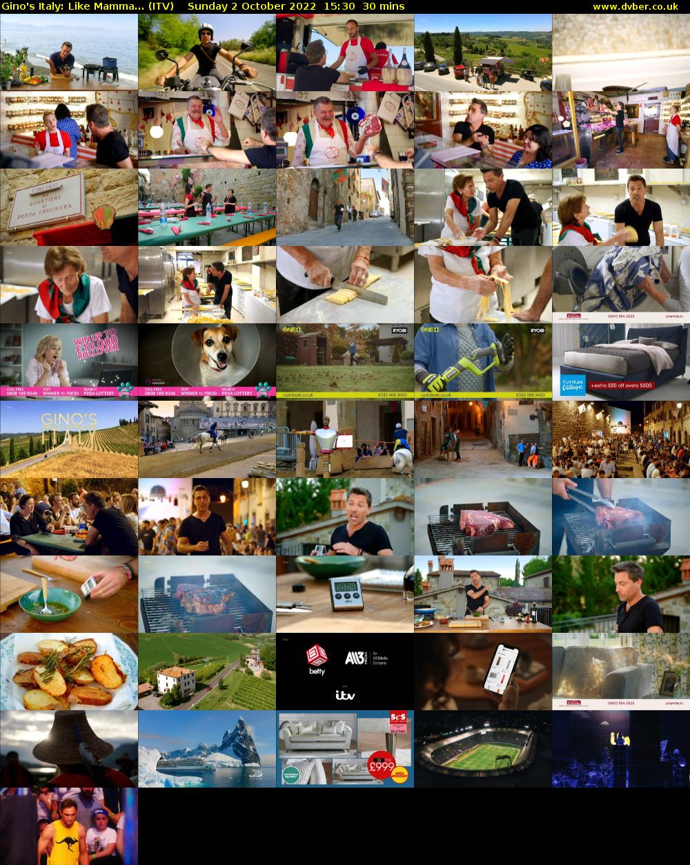 Gino's Italy: Like Mamma... (ITV) Sunday 2 October 2022 15:30 - 16:00