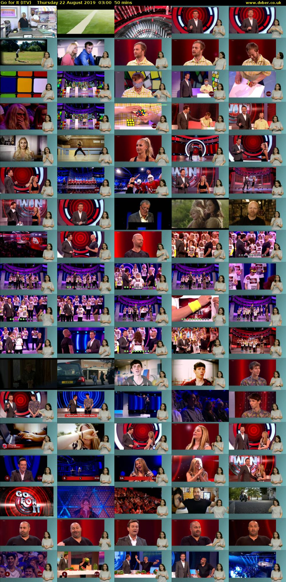 Go for It (ITV) Thursday 22 August 2019 03:00 - 03:50