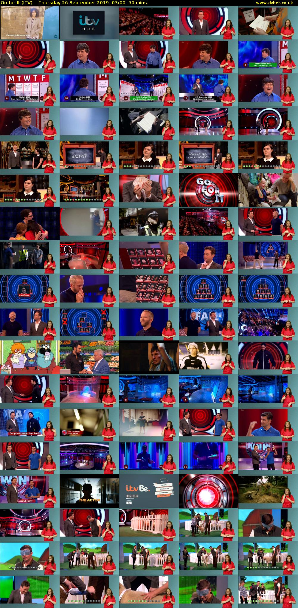Go for It (ITV) Thursday 26 September 2019 03:00 - 03:50