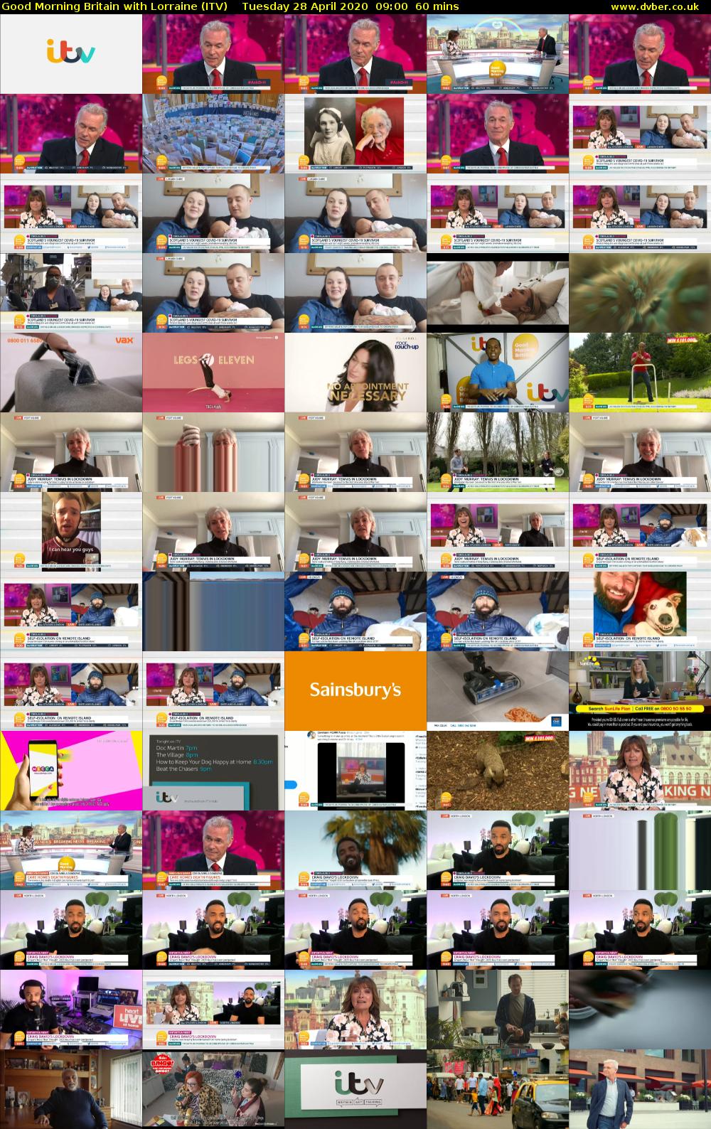 Good Morning Britain with Lorraine (ITV) Tuesday 28 April 2020 09:00 - 10:00