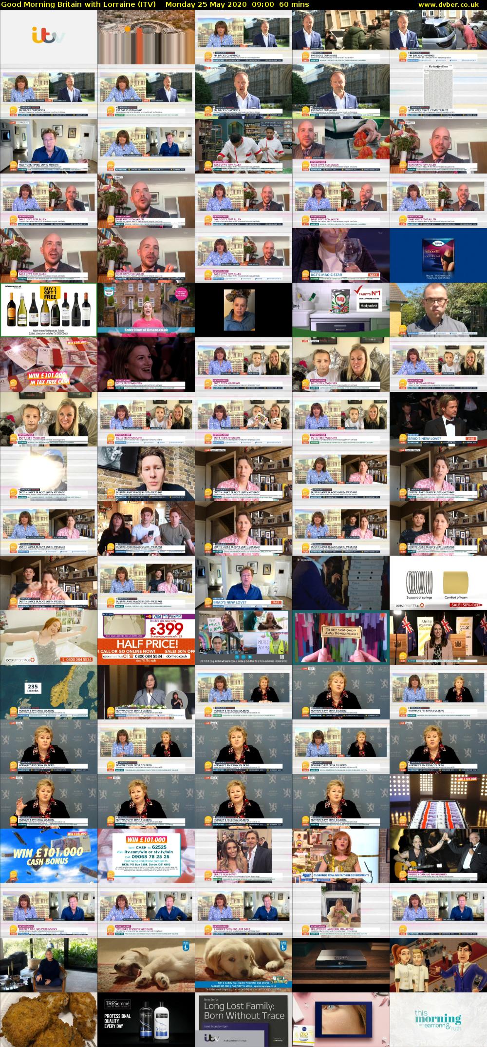Good Morning Britain with Lorraine (ITV) Monday 25 May 2020 09:00 - 10:00
