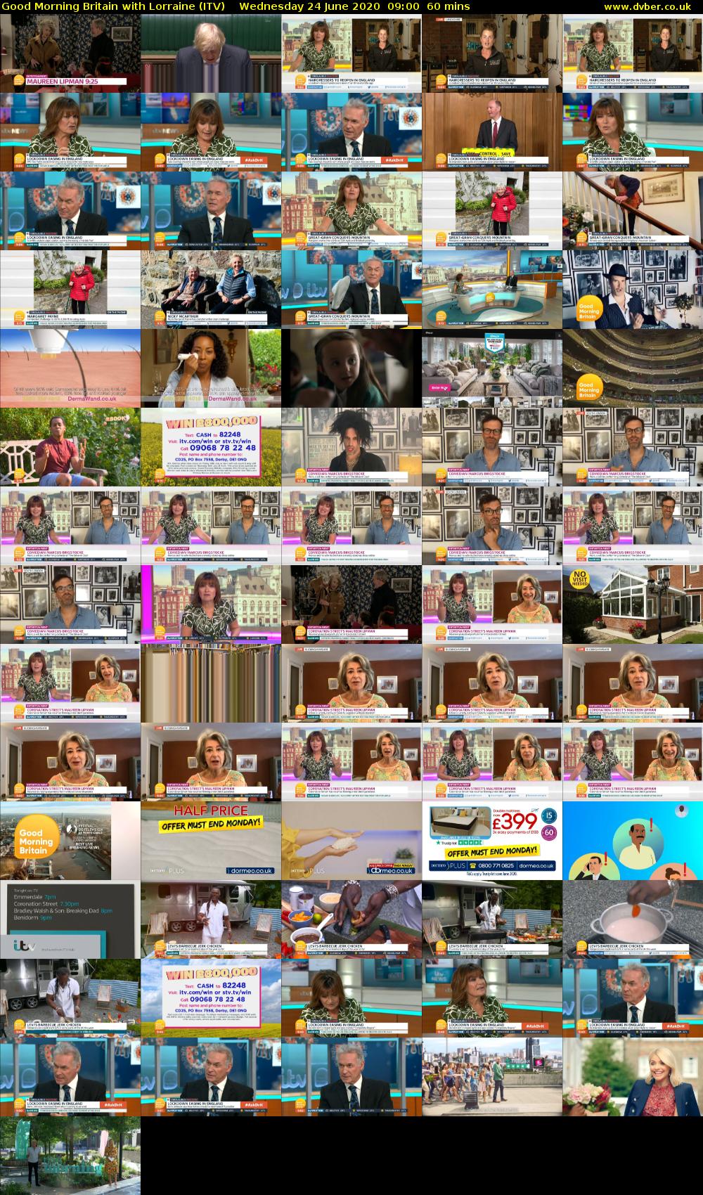 Good Morning Britain with Lorraine (ITV) Wednesday 24 June 2020 09:00 - 10:00