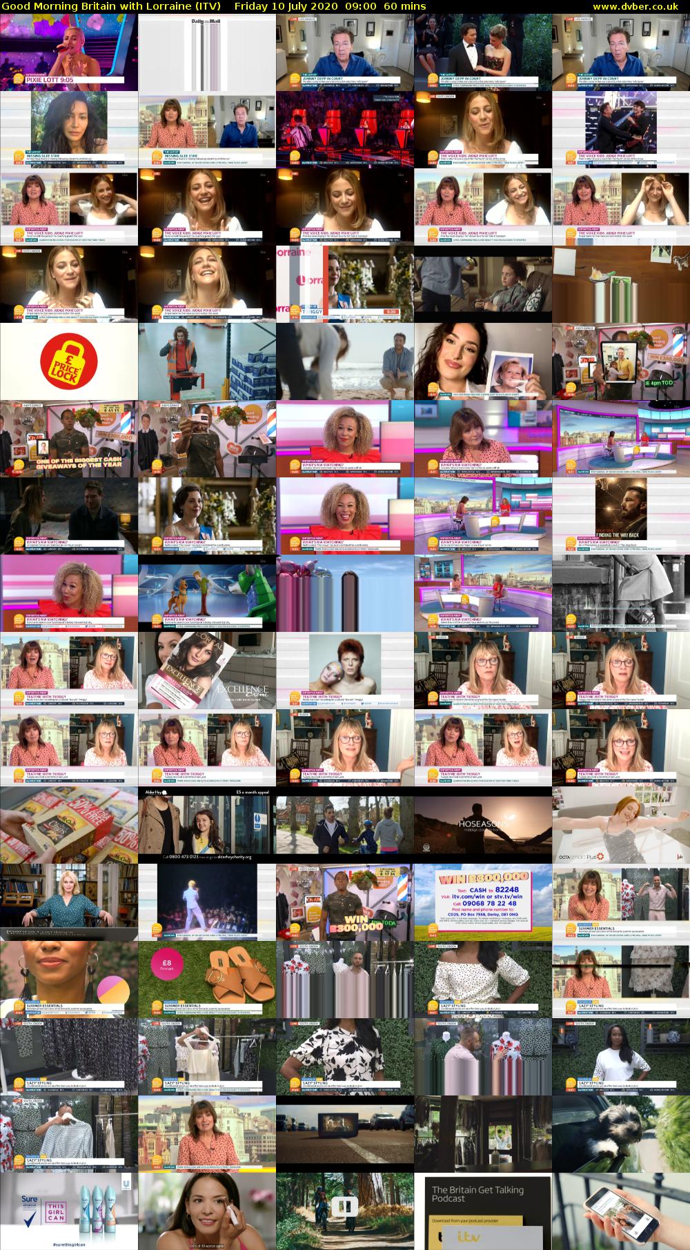 Good Morning Britain with Lorraine (ITV) Friday 10 July 2020 09:00 - 10:00