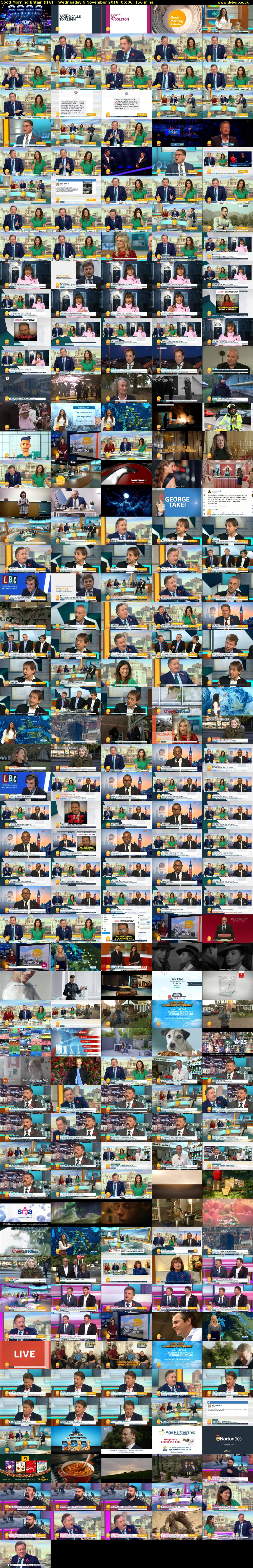 Good Morning Britain (ITV) Wednesday 6 November 2019 06:00 - 08:30