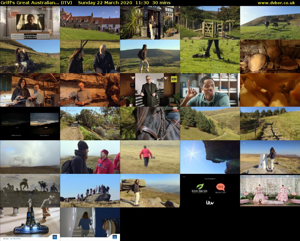 Griff's Great Australian... (ITV) Sunday 22 March 2020 11:30 - 12:00