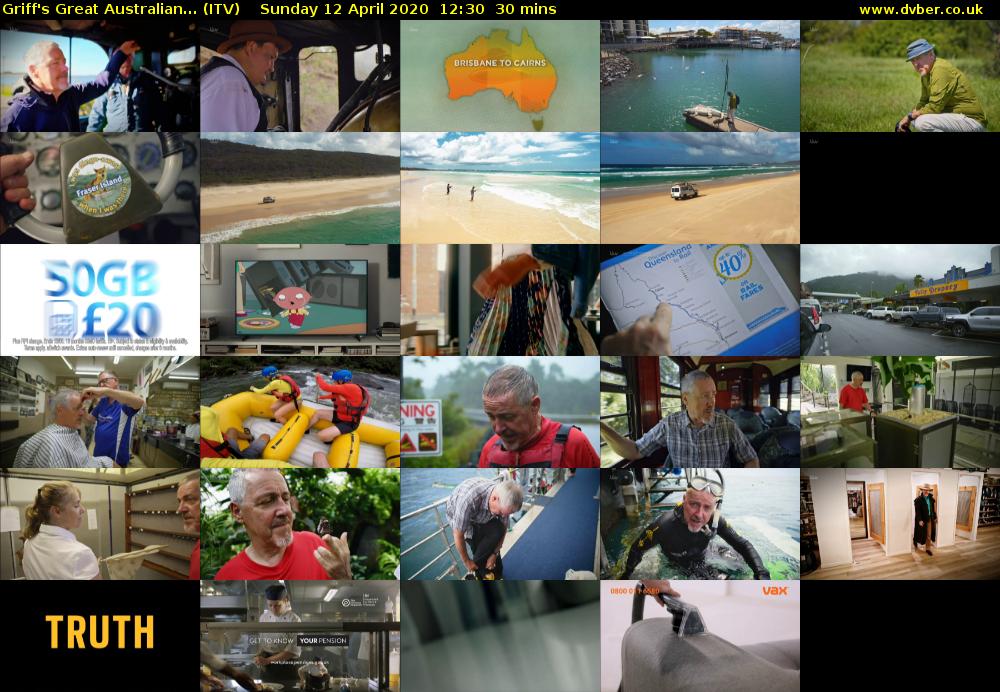 Griff's Great Australian... (ITV) Sunday 12 April 2020 12:30 - 13:00