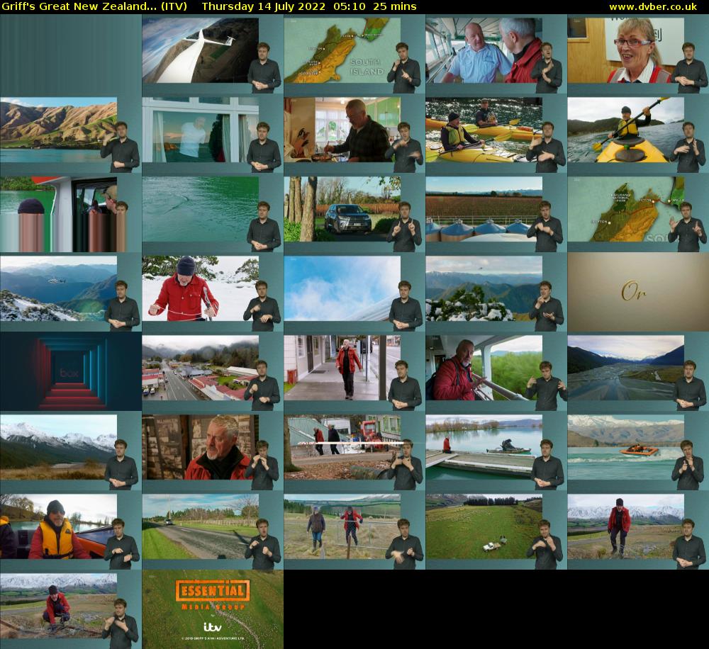 Griff's Great New Zealand... (ITV) Thursday 14 July 2022 05:10 - 05:35