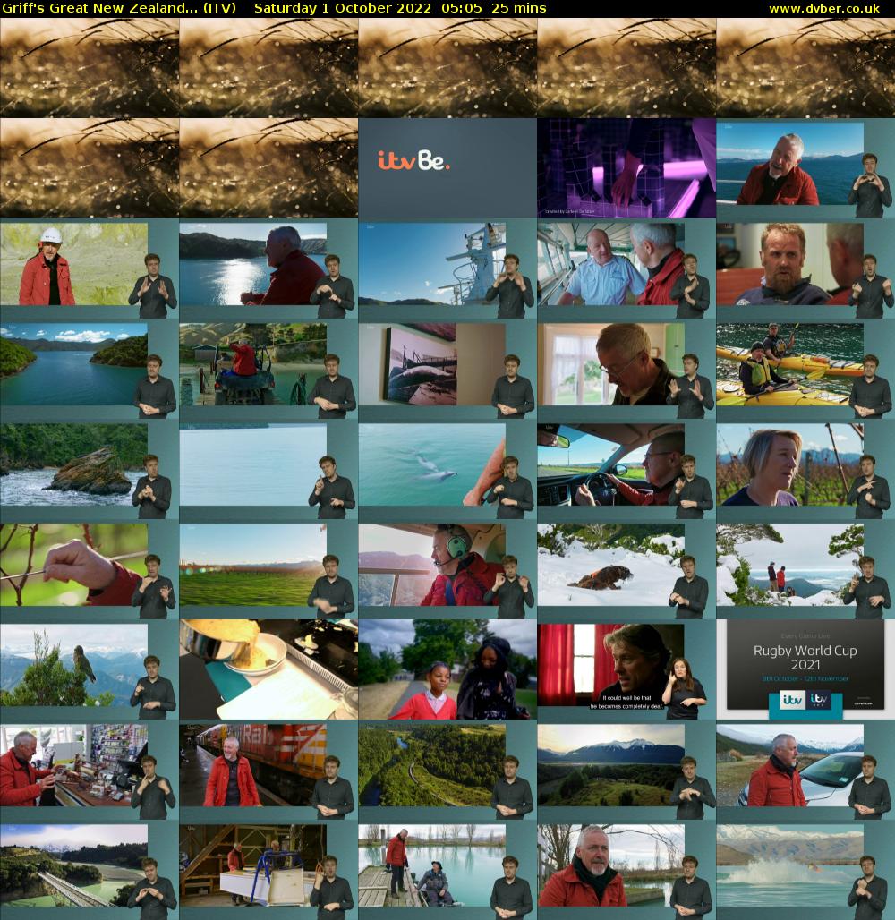 Griff's Great New Zealand... (ITV) Saturday 1 October 2022 05:05 - 05:30