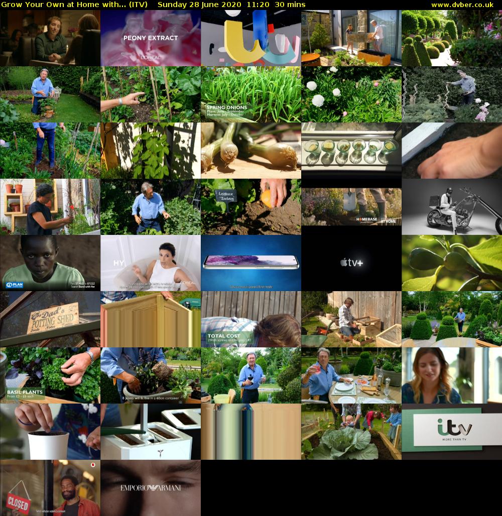 Grow Your Own at Home with... (ITV) Sunday 28 June 2020 11:20 - 11:50