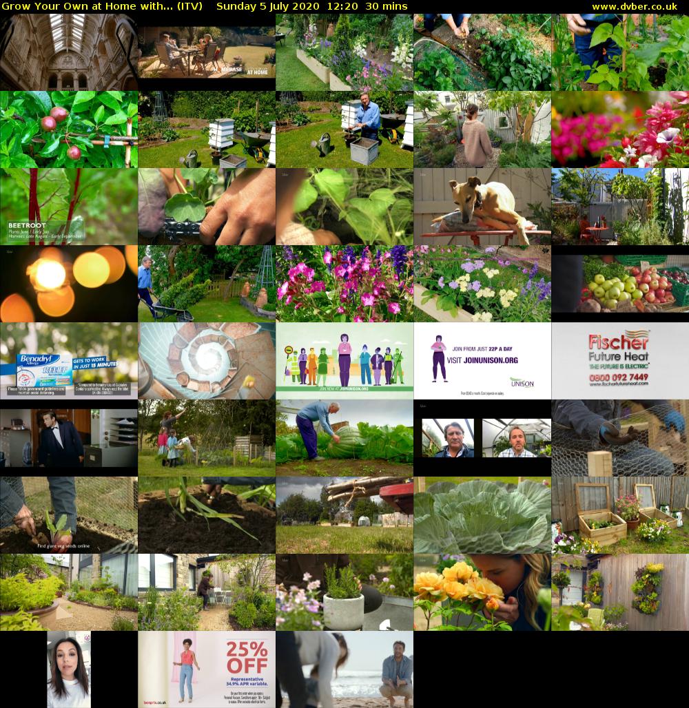 Grow Your Own at Home with... (ITV) Sunday 5 July 2020 12:20 - 12:50