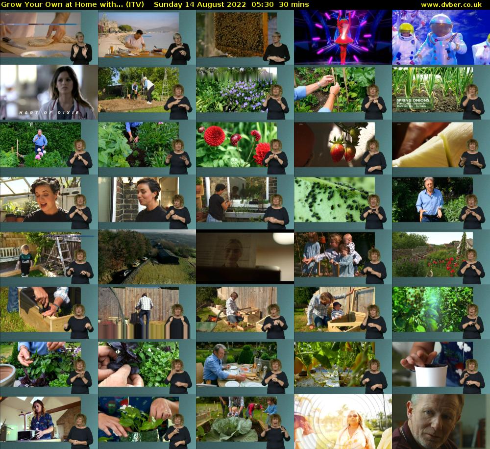 Grow Your Own at Home with... (ITV) Sunday 14 August 2022 05:30 - 06:00