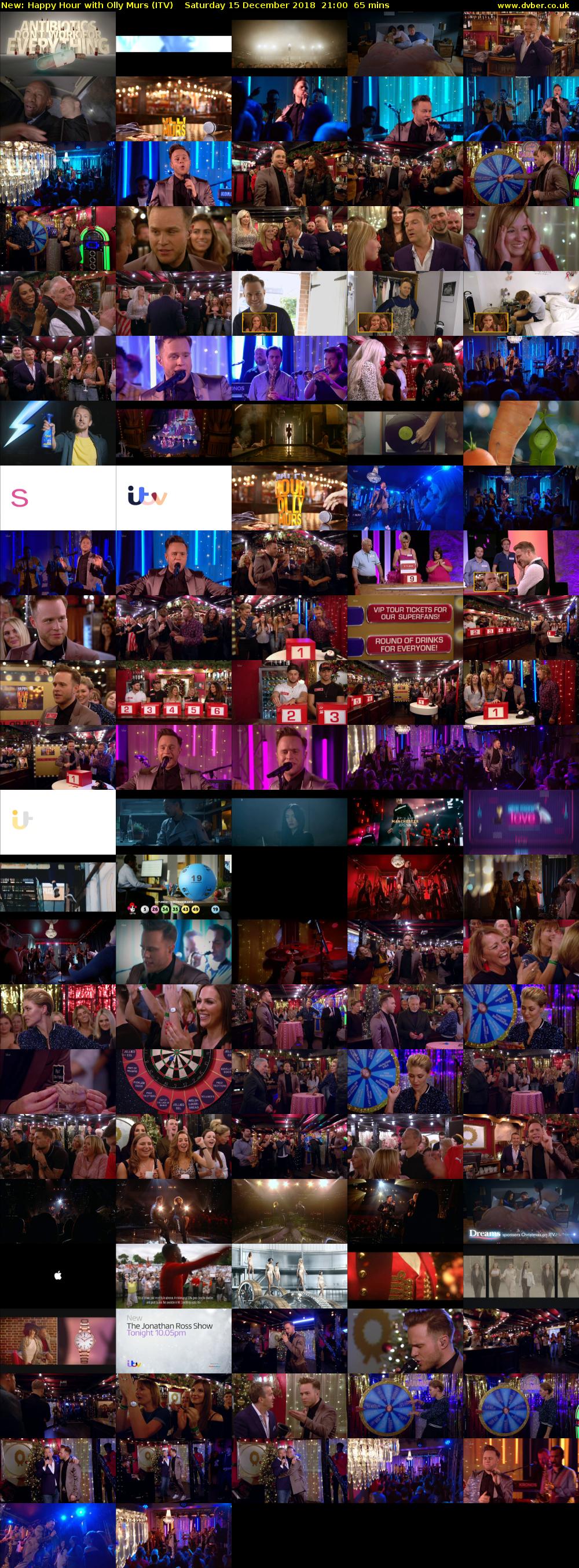 Happy Hour with Olly Murs (ITV) Saturday 15 December 2018 21:00 - 22:05