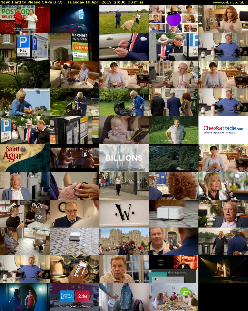 Hard to Please OAPs (ITV) Tuesday 16 April 2019 20:30 - 21:00