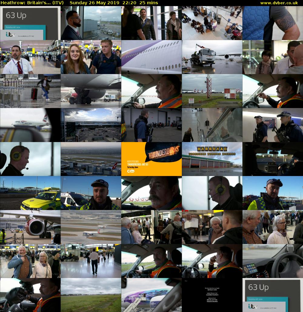 Heathrow: Britain's... (ITV) Sunday 26 May 2019 22:20 - 22:45