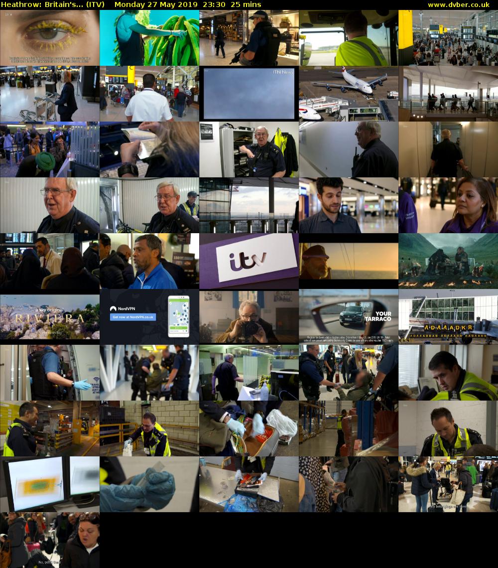 Heathrow: Britain's... (ITV) Monday 27 May 2019 23:30 - 23:55