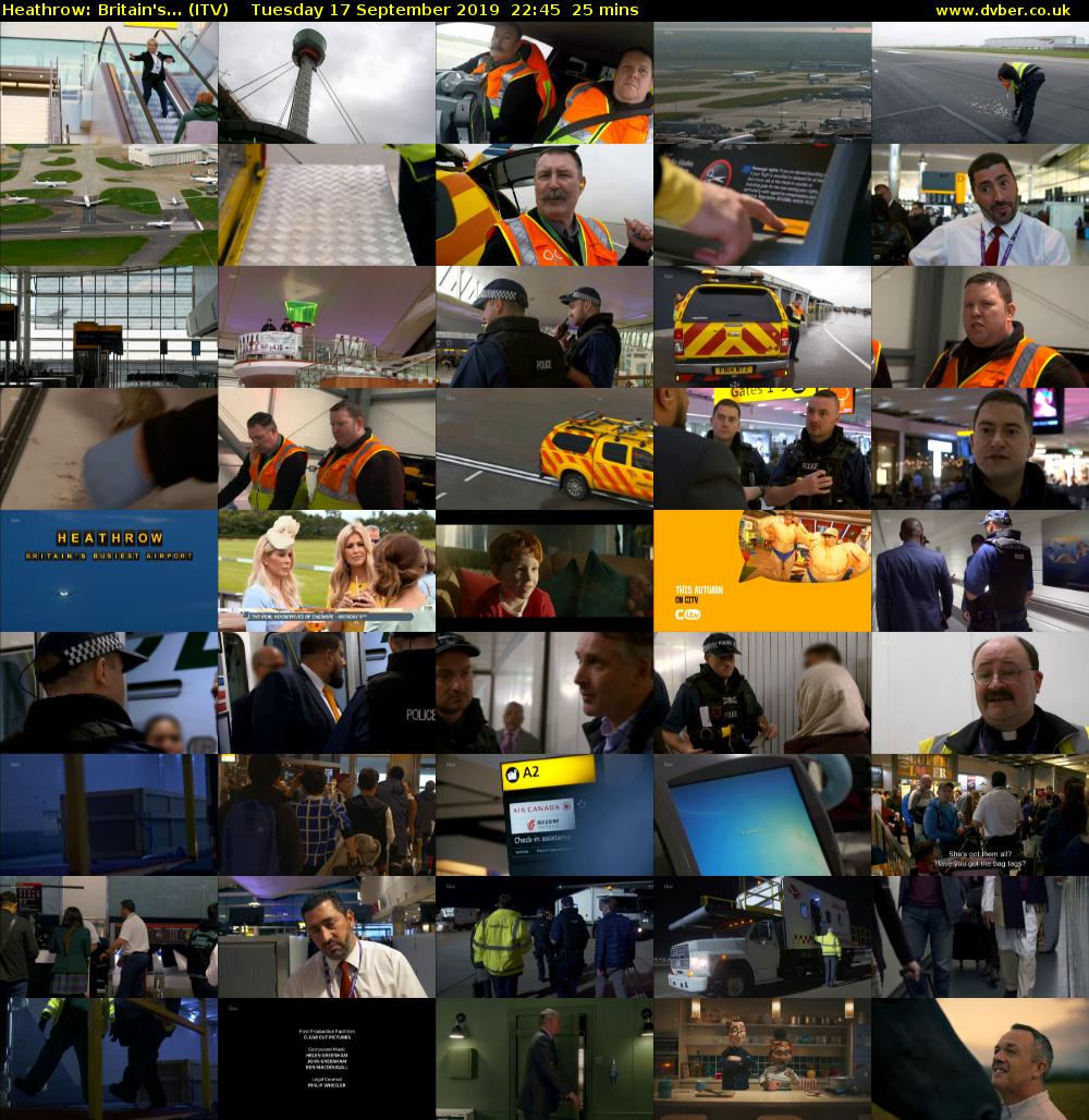 Heathrow: Britain's... (ITV) Tuesday 17 September 2019 22:45 - 23:10
