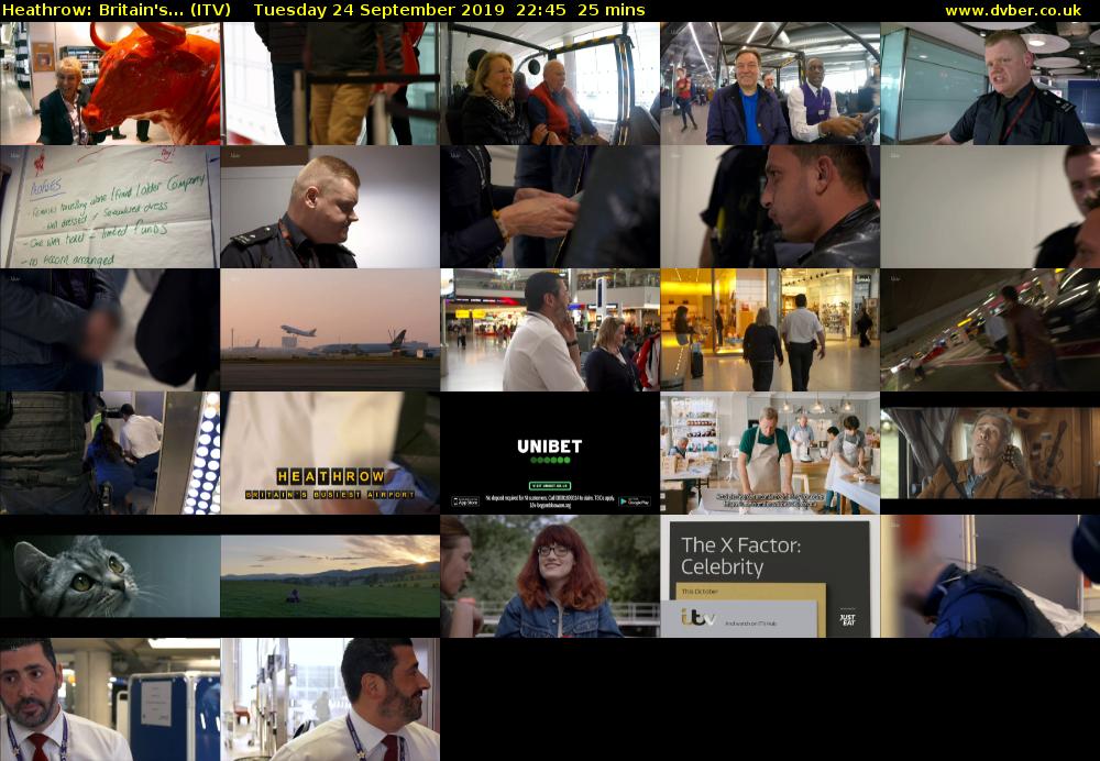 Heathrow: Britain's... (ITV) Tuesday 24 September 2019 22:45 - 23:10