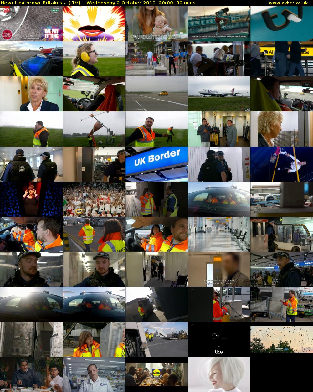 Heathrow: Britain's... (ITV) Wednesday 2 October 2019 20:00 - 20:30