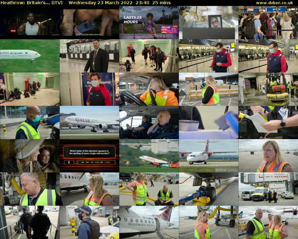 Heathrow: Britain's... (ITV) Wednesday 23 March 2022 23:40 - 00:05