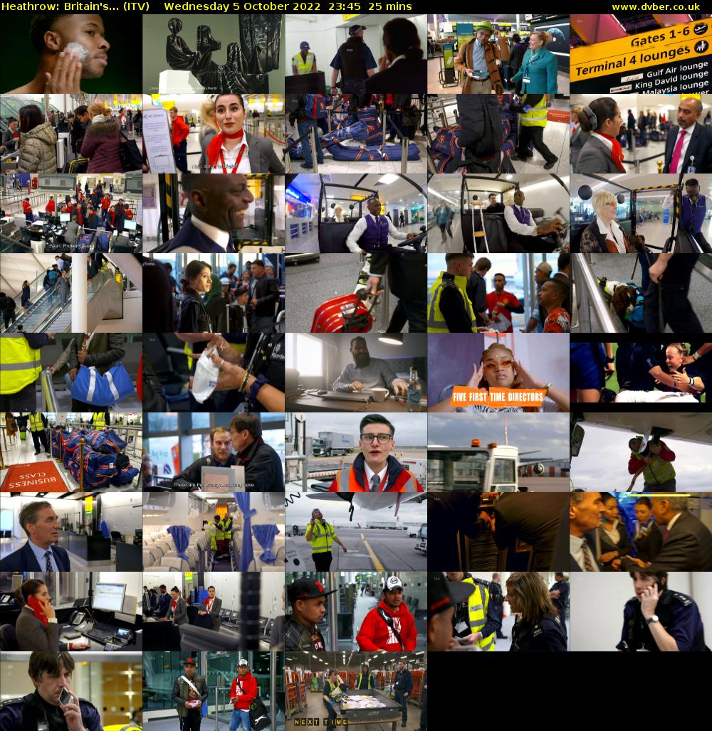 Heathrow: Britain's... (ITV) Wednesday 5 October 2022 23:45 - 00:10