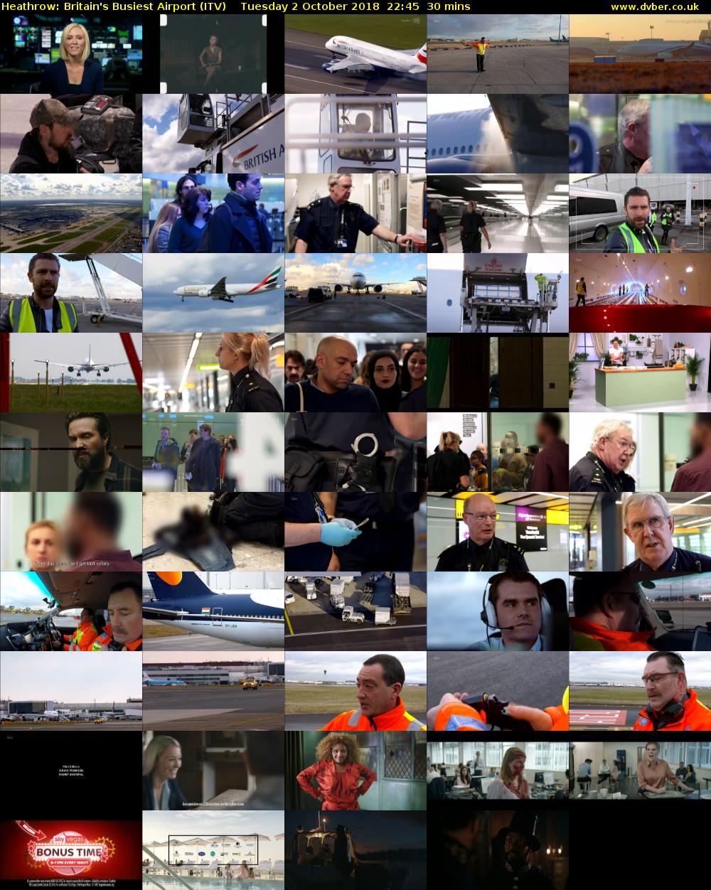 Heathrow: Britain's Busiest Airport (ITV) Tuesday 2 October 2018 22:45 - 23:15