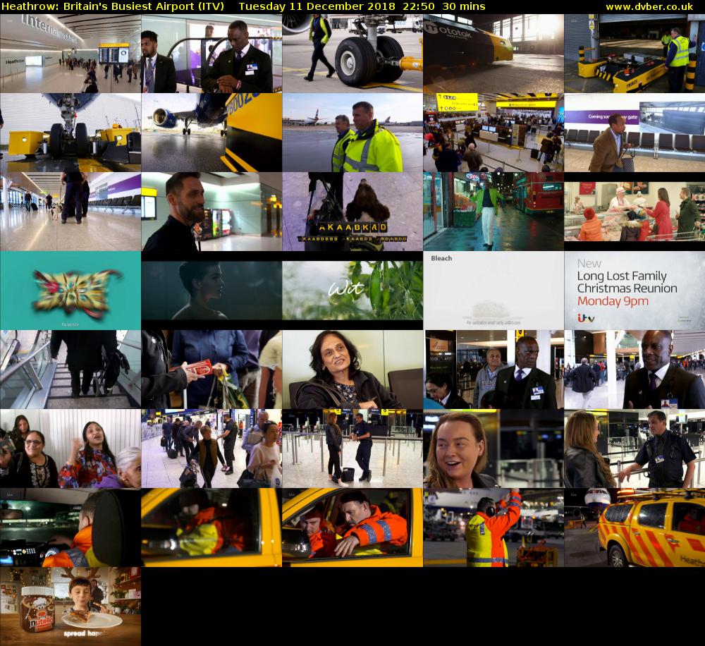 Heathrow: Britain's Busiest Airport (ITV) Tuesday 11 December 2018 22:50 - 23:20