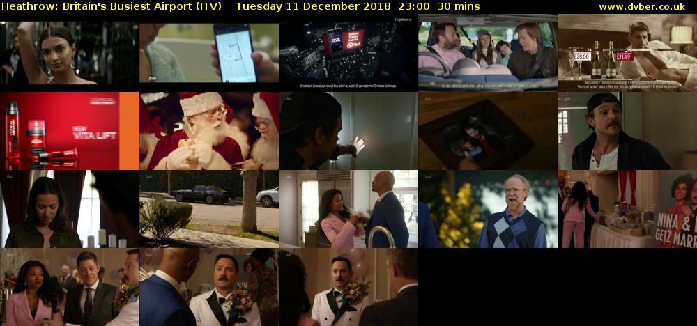 Heathrow: Britain's Busiest Airport (ITV) Tuesday 11 December 2018 23:00 - 23:30