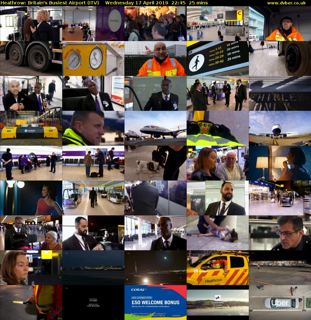 Heathrow: Britain's Busiest Airport (ITV) Wednesday 17 April 2019 22:45 - 23:10