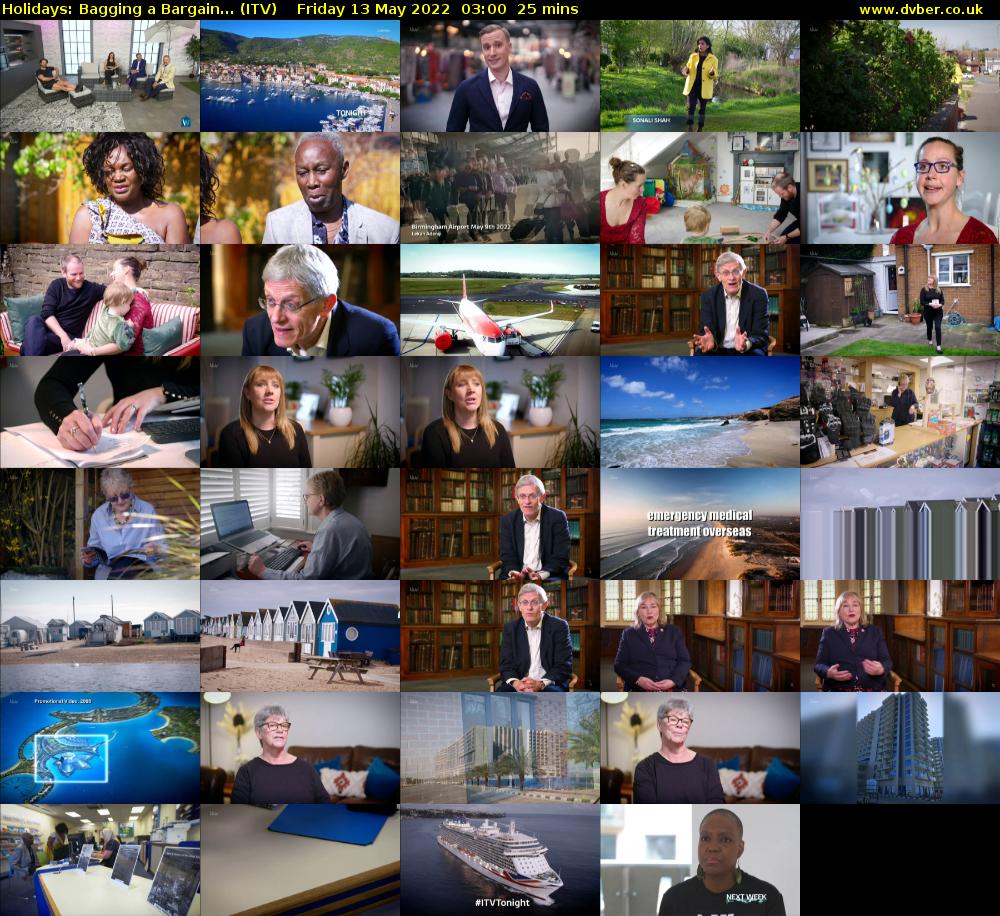 Holidays: Bagging a Bargain... (ITV) Friday 13 May 2022 03:00 - 03:25