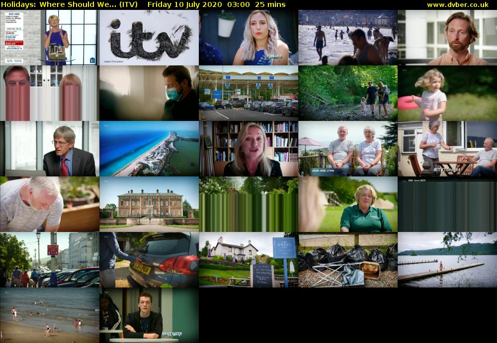 Holidays: Where Should We... (ITV) Friday 10 July 2020 03:00 - 03:25