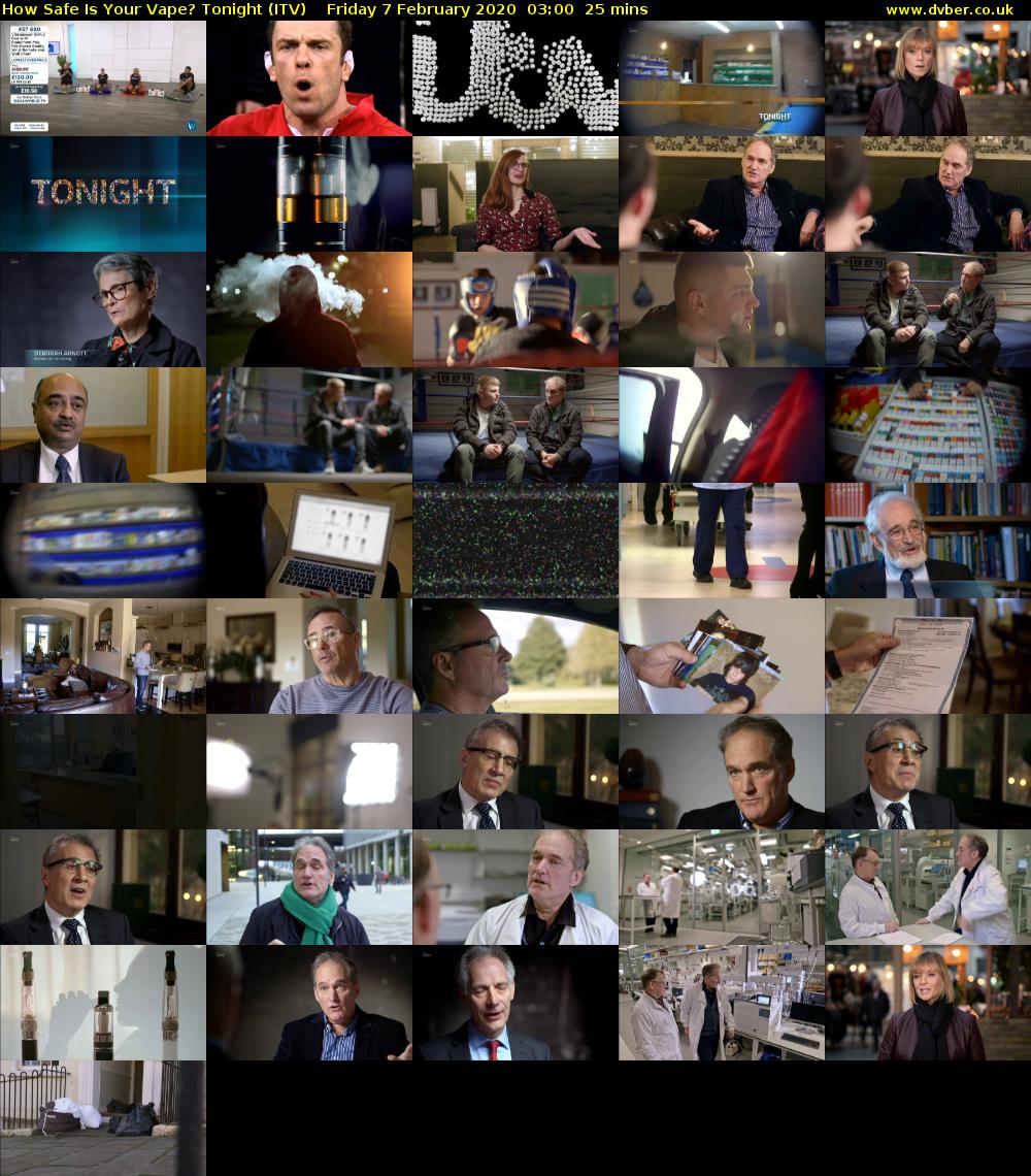 How Safe Is Your Vape? Tonight (ITV) Friday 7 February 2020 03:00 - 03:25