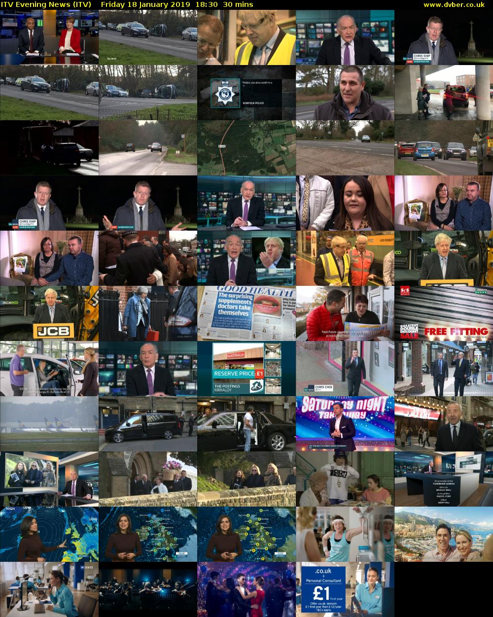 ITV Evening News (ITV) Friday 18 January 2019 18:30 - 19:00