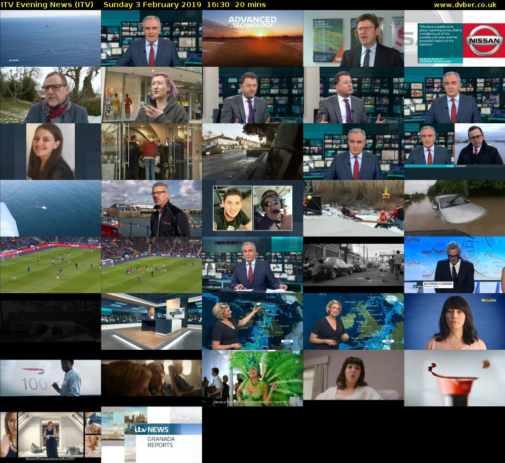 ITV Evening News (ITV) Sunday 3 February 2019 16:30 - 16:50