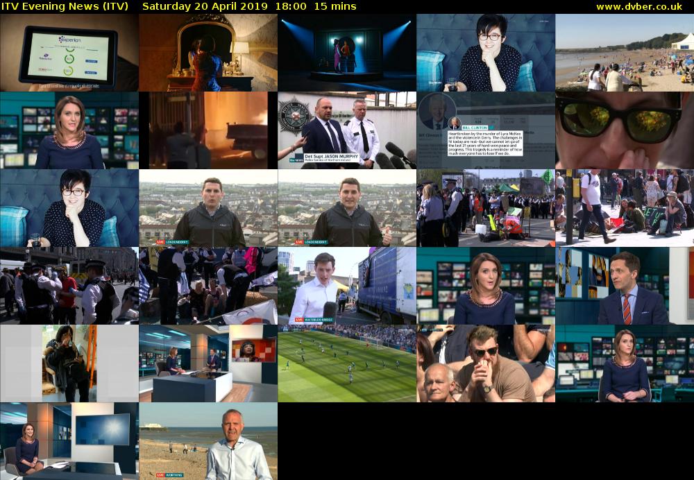 ITV Evening News (ITV) Saturday 20 April 2019 18:00 - 18:15