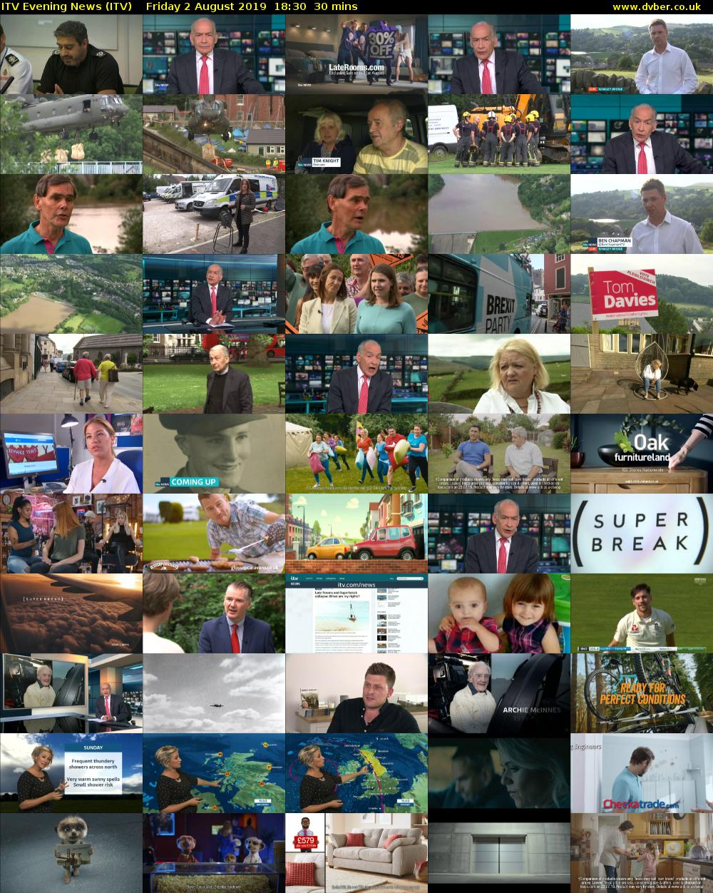 ITV Evening News (ITV) Friday 2 August 2019 18:30 - 19:00