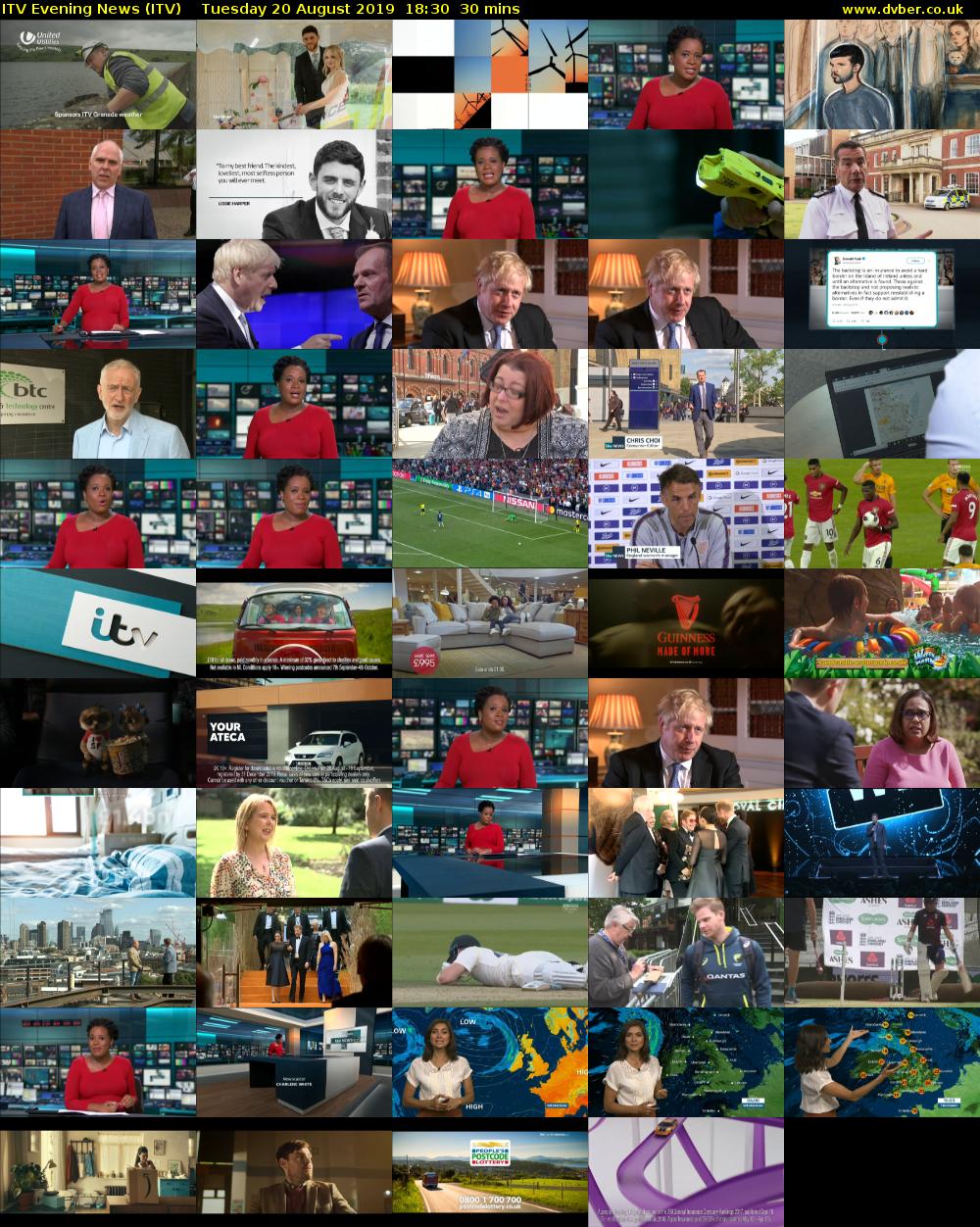 ITV Evening News (ITV) Tuesday 20 August 2019 18:30 - 19:00