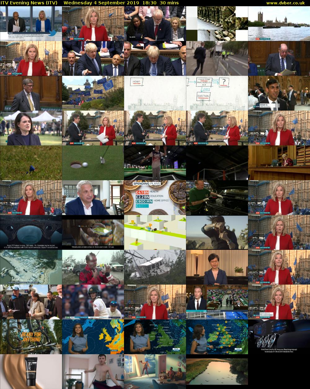 ITV Evening News (ITV) Wednesday 4 September 2019 18:30 - 19:00
