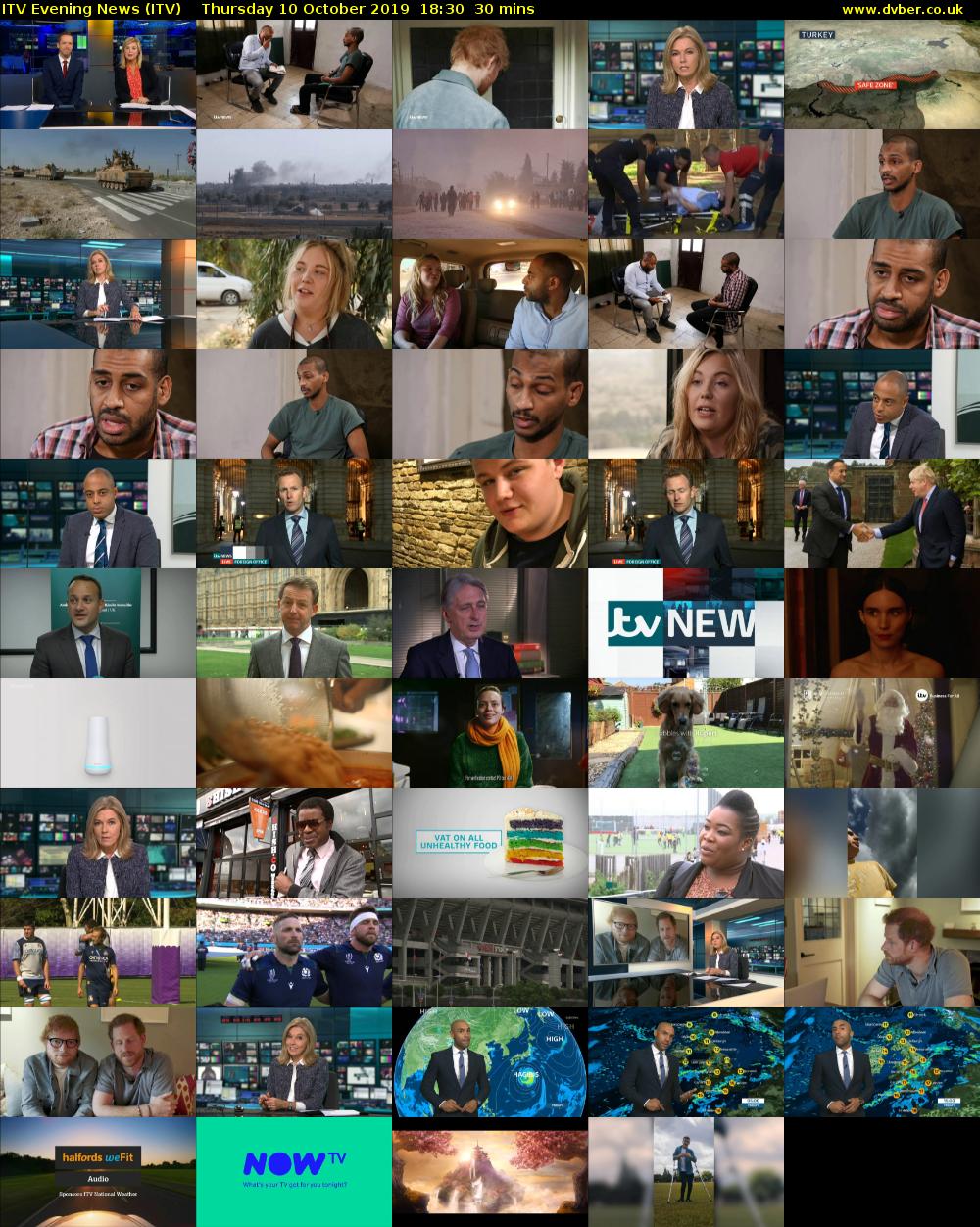 ITV Evening News (ITV) Thursday 10 October 2019 18:30 - 19:00