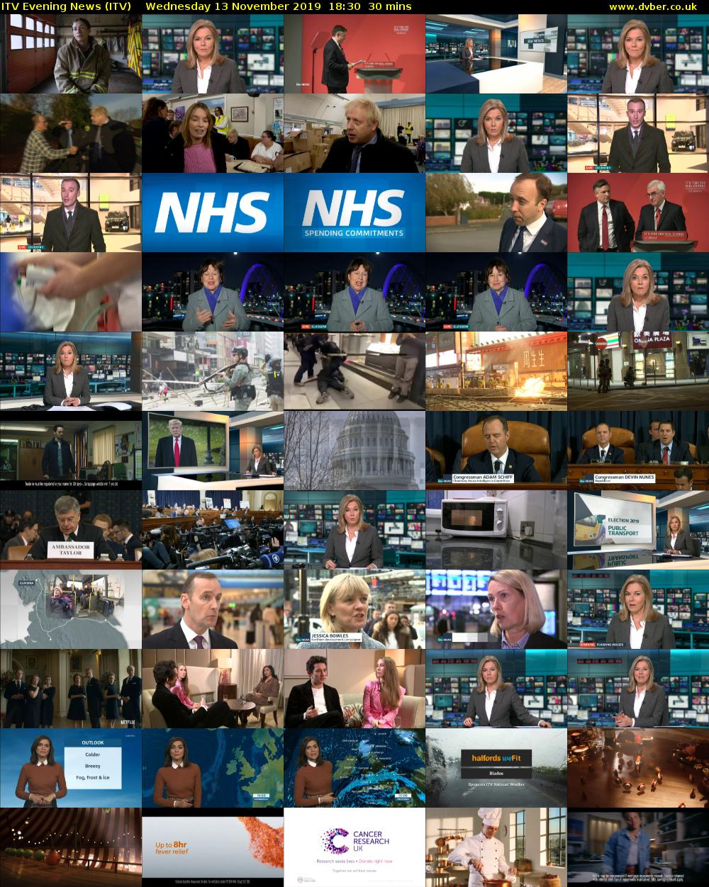 ITV Evening News (ITV) Wednesday 13 November 2019 18:30 - 19:00