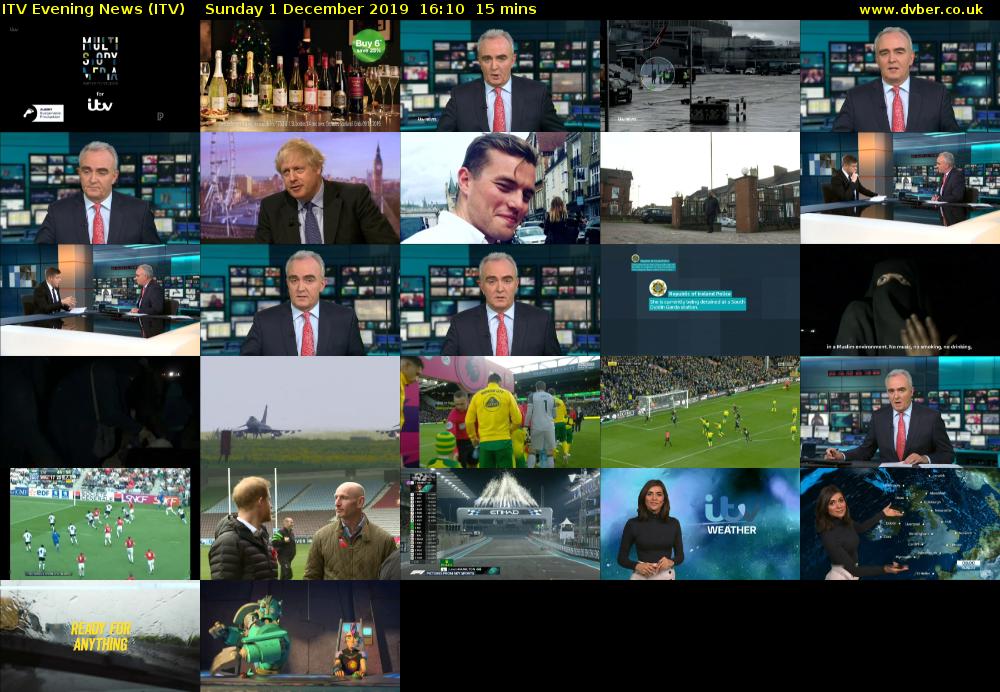 ITV Evening News (ITV) Sunday 1 December 2019 16:10 - 16:25
